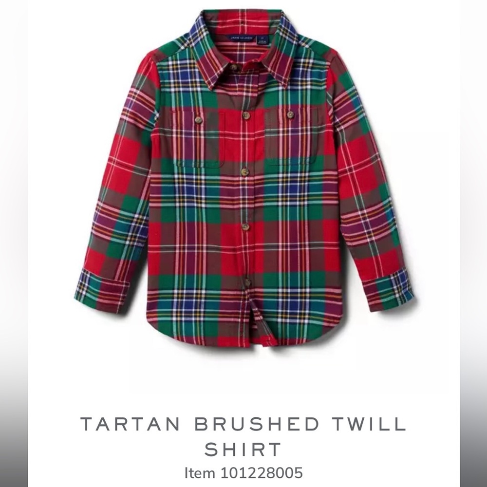 Janie and Jack Multicolor Tartan Button-Down Shirt